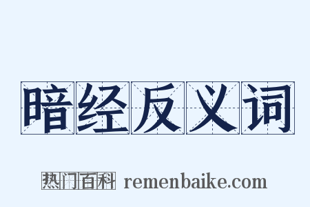 暗经反义词是什么意思的图片